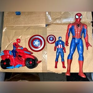 Spider-Man and Captain America action figures